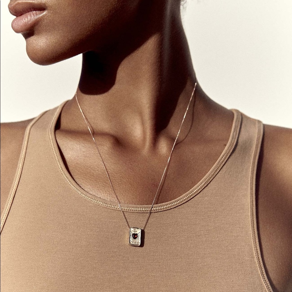 PASCALE MONVOISIN l’amour garnet and gold necklace